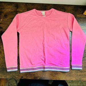 NWT Crewcuts pink sweatshirt with striped trim